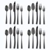 Gibson Elite Stonehenge Black 20-Piece Hammered Flatware Set – Luxury Stainless Steel Collection For Modern Dining Elegance