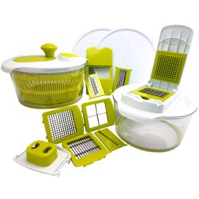 MegaChef 10-In-1 Multi-Use Salad Spinner, Slicer, Dicer, And Chopper