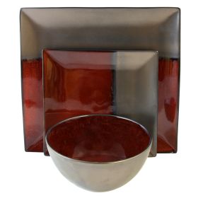Gibson Elite Decadence 12-Piece Square Dinnerware Set