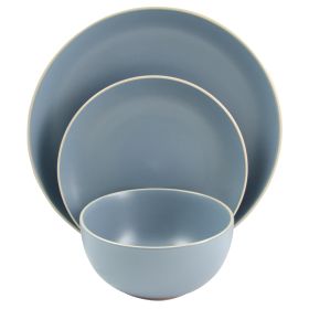 Gibson Home Rockaway 12-Piece Dinnerware Set in Matte Blue