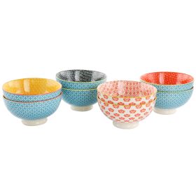 Gibson Home 8 Piece 6 Inch Stoneware Cereal Bowl Set in Assorted Designs