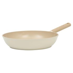 Gibson Elite Folkstone 12 Inch Ceramic Nonstick Cast Aluminum Frypan in Beige