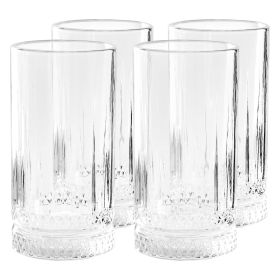 Gibson Home 4 Piece 16 Ounce Iceberg Embossed Glass Tumbler Set