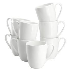 Gibson Elite White Penninsula 8 Piece 13 Ounce Bone China Mug Set in White
