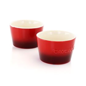 Crock Pot Artisan 2 Piece 8 Ounce Stoneware Ramekin Set in Red