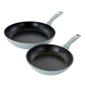 Oster Lynhurst 2 Piece Aluminum Nonstick Frying Pan Set in Blue