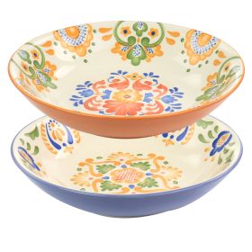 Tierra 2-Piece Round Stoneware Bowl Set by Laurie Gates – Assorted Designs for Stylish Dining