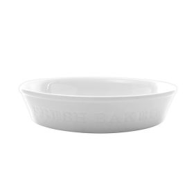 Our Table Simply White 9.5 Inch Round Porcelain Fresh Baked Pie Plate