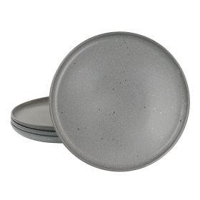 Our Table Landon 4 Piece 8.4 Inch Round Stoneware Salad Plate Set in Truffle