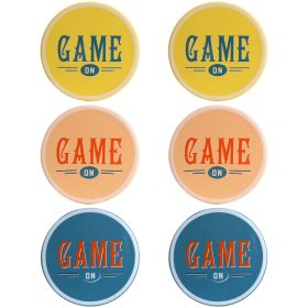 Wanda June Home Game On 6 Piece Stoneware Coaster Set in Assorted Colors