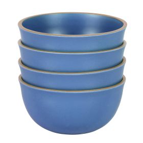 Gibson Home Rockabye 4 Piece 6.1 Inch Melamine Cereal Bowl Set in Blue