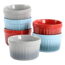 Crockpot Thornburg 6 Piece 12 Ounce Round Stoneware Ramekin Set in Assorted Colors