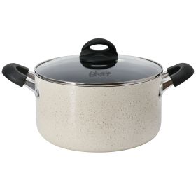 Oster Clairborne Nonstick Dutch Oven – 6-Quart Aluminum Cookware with Lid in Sand