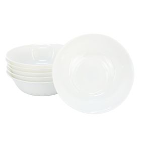 Gibson Ultra White Shadow 6 Piece 6.5 Inch Opal Glass Cereal Bowl Set in White