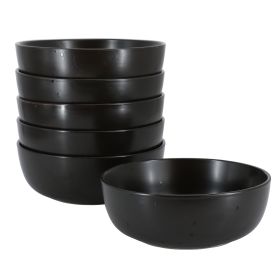 Studio 3B Mio Modern Coupe 6 Piece 6.5 Inch Round Stoneware Bowl Set in Pepper