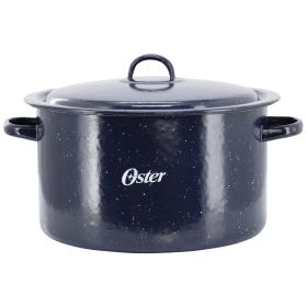 Oster Castillo 11 Quart Enamel on Steel Stock Pot with Lid in Blue