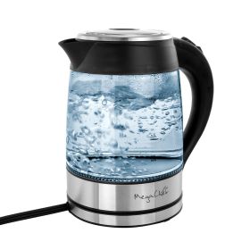 MegaChef 1.8L Stainless Steel and Glass Electric Kettle