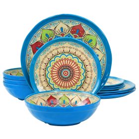 Elama Camilla 12-Piece Melamine Set – Modern Dinnerware for Everyday Elegance