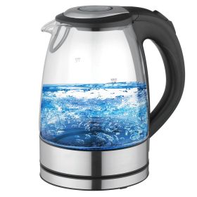 Better Chef 1.7 Lt. Stainless Steel and Glass Electric  Kettle with Blue LED