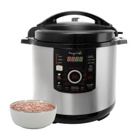 Megachef 12 Quart Steel Digital Pressure Cooker with 15 Presets and Glass Lid