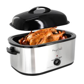 MegaChef 22 Quart Electric Roaster Oven – High Dome Lid for Self-Basting and Tender Roasting