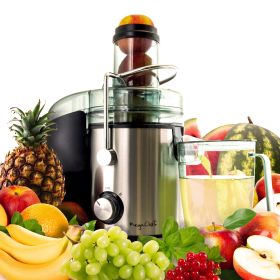 MegaChef Wide Mouth Juice Extractor, Juice Machine with Dual Speed Centrifugal Juicer, Stainless Steel Juicers Easy to Clean