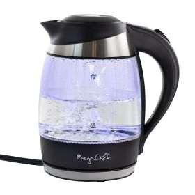 MegaChef 1.8 Lt. Stainless Steel and Glass Electric Kettle