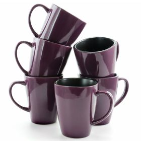 Elama Mulberry Luxe Glaze Stoneware Mug set in Purple
