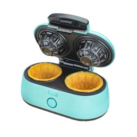 Brentwood Double 3.5 Inch Waffle Bowl Maker in Aqua Blue