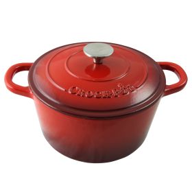 Crock-Pot Artisan 5 Quart Round Enameled Cast Iron Dutch Oven in Scarlet Red