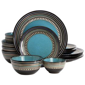 Gibson Elite Caf&eacute; Versailles 16 Piece Double Bowl Dinnerware Set - Blue