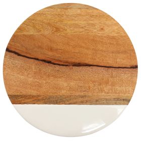Gibson Home 12 Inch Duo Tone Round Wood Serving Board