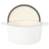 Crockpot Artisan 6 Quart Enameled Cast Iron Dutch Oven in Matte Linen with Gold Handle