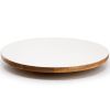 Gibson Home 14 Inch Wood Lazy Susan Serving Board in White