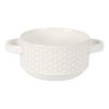 Gibson Elite Earlhart 2 Piece 6 Inch Ribbed Stoneware Soup Bowl Set with Handles in White