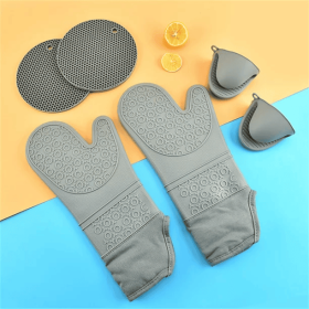 Complete Silicone Oven Mitts & Pot Holder Kit – 6-Piece Non-Slip Set
