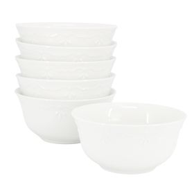Elama Henryi 6 Piece 6.1 Inch Porcelain Bowl Set in White