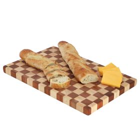 MegaChef 16x10 Checkerboard Acacia Wood and Rubber Wood Serving and Cutting Board Butcher Block