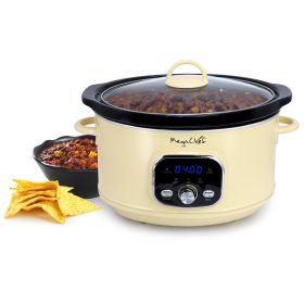 MegaChef 3.7 Quart Electric Slow Cooker in Ivory