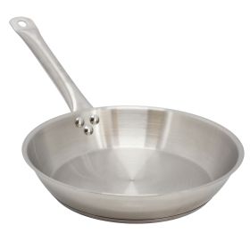 MegaChef Professional Kitchen 11 Inch Round Stainless Steel Fry Pan in Silver