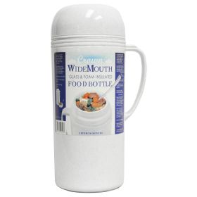 Brentwood 1.2L Wide Mouth Glass Vacuum / Foam Insulated Food Thermos (Size: 1.0 Liter)