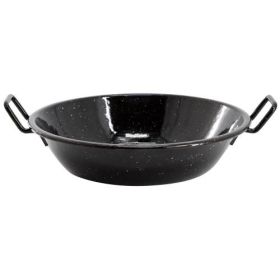 Oster Castillo Enameled Steel Paella Pans in Speckled Black (Sizes: 9.5 Inch)