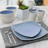 Gibson Elite Soho Lounge 16-Piece Square Glossy-Matte Stoneware Dinnerware Collection