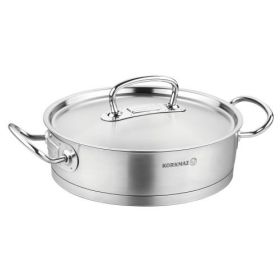 Korkmaz Proline Professional Series Stainless Steel Saute Pan with Lid (Size: 3.1L)