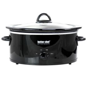 Better Chef Oval Slow Cooker with Removable Stoneware Crock in Stainless Steel (Sizes: 3 Quart)
