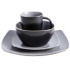 Gibson Elite Soho Lounge 16 Piece Square Dinnerware Set in Matte Colors