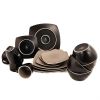 Gibson Elite Soho Lounge 16 Piece Square Dinnerware Set in Matte Colors