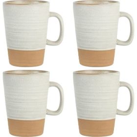 Gibson Elite Dreamweaver 4 Piece 17-Ounce Earthenware Mug Set (Colors: Sand Cream)