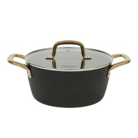Oster Abbottsford Nonstick Dutch Oven Collection – Matte Black Aluminum with Glass Lid (Size & Style: 4.4 Quart Aluminum Dutch Oven)