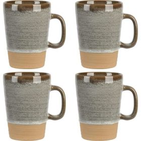Gibson Elite Dreamweaver 4 Piece 17-Ounce Earthenware Mug Set (Colors: Earthy Brown)